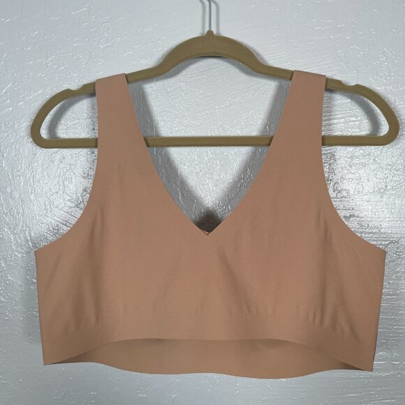 Honeylove Women Plus Size 1X 40C-D Beige V-Neck Soft Form Wireless Bra Padded - Picture 4 of 7